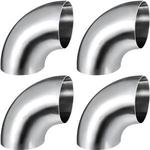 3 Inch 90 Degree SS304 Stainless Steel Bend Tube Exhaust Elbow Pipe for Car Customized Modified Exhaust System-4pcs