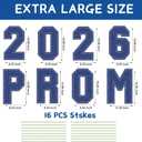 Prom Send Off Decorations 2026, 8Pcs Blue and Silvery Prom 2026 Yard Signs with Stakes, Prom 2026 Graduation Yard Sign for Prom Decorations 2026