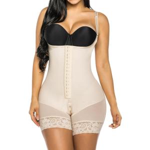 YIANNA Fajas Colombianas Shapewear for Women Tummy Control Post Surgery Compression Garment with Zipper Crotch, YA7260-Beige-S