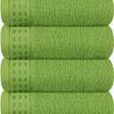 GLAMBURG Ultra Soft Cotton 6 -Piece Hand Towel Set 16x24 Inch, Ideal for use in Bathroom, Kitchen, Gym, Spa & General Cleaning, Compact & Lightweight Multi Purpose Hand Towels - Kiwi Green