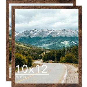 10x12 Picture Frame Deep Brown for Wall Hanging, Wood 10 x 12 Frame Photo Frame for Wall Horizontally or Vertically, Deep Brown, 2 Pack