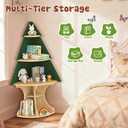 Bookshelf for Kids, Children Tree-Bookshelf, Space-Saving Montessori Toddler Corner Bookcase for Nursery, Kindergarten, Kids Rooms, Green Tree
