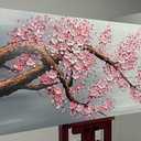 Yotree Paintings - 24x48 Inch 3D Wall Art Plum Blossom on Canvas Abstract Painting Wood Inside Framed Hanging Wall Decoration Ready to Hang