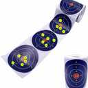 4 inch x 200 pcs Navy Blue Splatter Target roll with Sharp Yellow Blooms Shooting Stickers self Adhesive