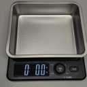 Taylor Digital Kitchen Scale with Dishwasher Safe Stainless Steel Container and Snap On, 22 pound capacity, Black