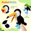 Animal Hand Puppets 11 Inch Bird Plush Toucan Owl Eagle Parrot Flamingo Peacock Puppet Toys Role-Play Puppets for Kids Storytelling Imaginative Pretend Play Teaching Preschool(Toucan)