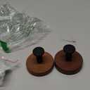 No-Drill Wall Hooks (4-Pack) - Dark Walnut Decorative Adhesive Hooks for Towels, Hats & Robes, Strong Damage-Free Hanging in Bathroom, Kitchen, Bedroom (4, Black)