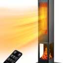 Uthfy 32" Electric Space Heaters Large Room for Indoor Use with Flame, 4 Modes, Remote, Thermostat, Oscillation, Safety Protection, 1500W Ceramic Room Heater for Office Bedroom