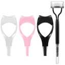 4pcs Mascara Shield and Eye Lash Separator Tool,3 in 1 Reusable Plastic Mascara Guard Applicator Guard with 2 in 1 Eyelash Comb Separator for Eyelashes Mascara Application,Make Natural Eyelook