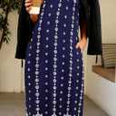 Supnier Women's Summer Maxi Dress Casual V-Neck Sleeveless Bohemian Spaghetti Strap Floral Long Maxi Dress with Pockets (Blue, S)