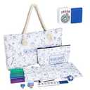 TIASUSAN American Mahjong Tile Set, 166 Blue Tiles, Bag and Mahjong Accessories, 4 All-in-One Rack/Pushers, Mahjong Set Complete.