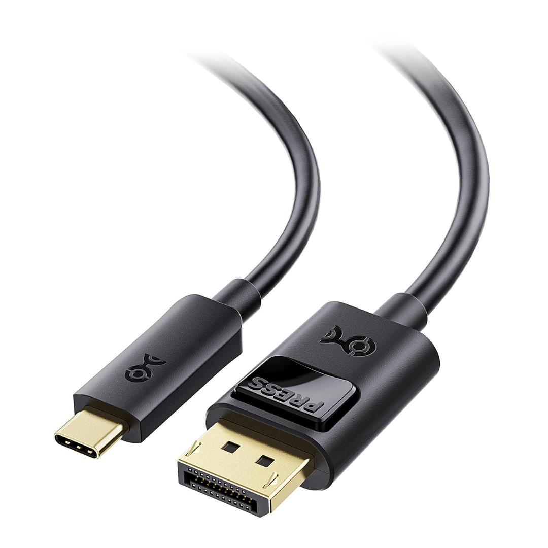 Cable Matters Unidirectional USB C to DisplayPort 1.4 Cable - 10ft, Support 8K@60Hz / 4K@240Hz, Thunderbolt 4 to DisplayPort Cable, Display Port to USB C, Black - Not for Portable USBC Monitor