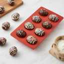2Pcs 8-Cavity Silicone Easter Egg Molds, Egg Shaped Cake Pop Mold, Baking Supplies for Making Chocolate Jello Candy