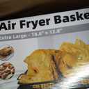 Air Fryer Basket for Oven, Extra Large 18.8" x 12.8" Oven Air Fryer Basket and Tray Set with 30 PCS Parchment Papers, Stainless Steel Air Fryer Pan and Crisper Tray (Silver)
