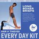 Pair of Thieves Men Every Day Kit Long Boxer Briefs | Underwear for Men | Soft, Tagless, Cotton Blend | Moisture Wicking (Black, M)