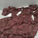 Petal & Pup Women's Keziah-Long-Sleeve-Maxi-Dress-Burgundy-Paisley (Medium)