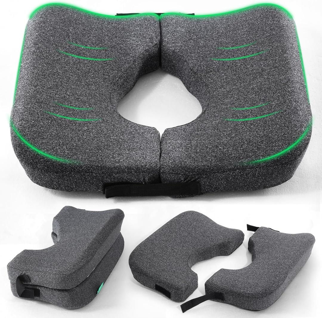 Medisana Memory Foam Bed Sore Cushions for Butt, Ergonomic Bedsore Pressure Relief Pillow with Foldable Design, T Shaped Opening Seat Cushion for Sciatica & Tailbone & Coccyx & Hemorrhoid Pain Relief