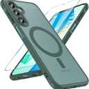 OWKEY Galaxy A16 5G Phone Case, Magnetic Samsung Galaxy A16 5G Case for Magsafe with Tempered Glass Screen Protector, [Shockproof Military] Translucent Back Slim Bumper Cover Samsung A16 5G Case, Green