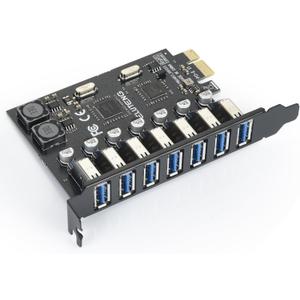 ELUTENG PCIE USB 3.0 Card 7 Ports PCI Expree to USB Expansion Card Super Speed 5Gbps PCI-e USB3 Hub Controller Adapter for Windows 11/10/8/7/XP/Vista