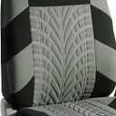 FH Group Front Set Premium Cloth Car Seat Covers for Low Back Car Seat with Removable Headrest, Universal Fit, Airbag Compatible Seat Cover for SUV, Sedan, Beige (Gray)