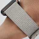 DSAAplus Bling Leather Band For Apple Watch Band 41/40/38/44/45/46/49/42mm for iWatch Series 10 9 8 7 6 5 4 3 Ultra SE (silver+silver buckle)