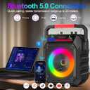Karaoke Machine for Adults & Kids, Portable Bluetooth Speaker with 2 Wireless Microphones and RGB Lights, Home Karaoke PA System Supports Bluetooth/USB/TF/AUX for Family Party & Outdoor Fun