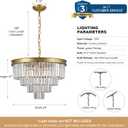 Gold Chandelier Light Fixture, 2412 Lights Modern Chandeliers for Dining Room, 4-Tier Round Crystals for Chandeliers for Living Room Bedroom Kitchen Island Entryway Hallway Foyer