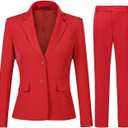 YUNCLOS Women’s Formal Two Piece Office Lady Suit Set Work Blazer Jacket Pant, Small