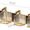 Modern Bathroom Vanity Light 5-Lights Black Gold Crystal Wall Lamp Bathroom Modern Crystal Vanity Lighting