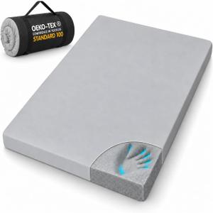 Camping Cot Pad, Pad Only 2 Inch Memory Foam,Camping Pad for Folding Cot and Foldable Cot, Portable Roll Up Camp Gear for Car Camping Travel Tent, Non-Slip Waterproof Bottom, Removable Cover