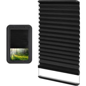 RV Thin Pleated Shade Replacement Compatible with Lippert Prepped Entry Doors/Thin Shade Ready Lippert Entry Door,12 x 21 RV Window Blinds for Camper Travel Trailers (Black)