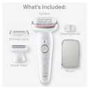 Braun Epilator Silk-pil 9, Hair Removal Device, Women Shaver & Trimmer, Pivoting Head, Wet and Dry Epilator, Includes Shaver Head and Trimmer Comb, SES9-030