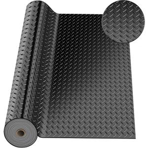 20 FT Garage Floor Mat, Diamond Plate Rubber Flooring Roll, PVC Garage Flooring Rolls for Under Car, Large SUVs, Pickup Truck, RV, Gym