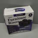 EclatBain Bed Risers Furniture Risers Heavy-Duty Rectangular Adjustable Block Lift to 3 inches and 4.3 inches Desk, Sofa, Chair Legs, Refrigerator, Washing Machine Support up to 4000 pounds (2 layer(3inches), Black-square-4 Pack)