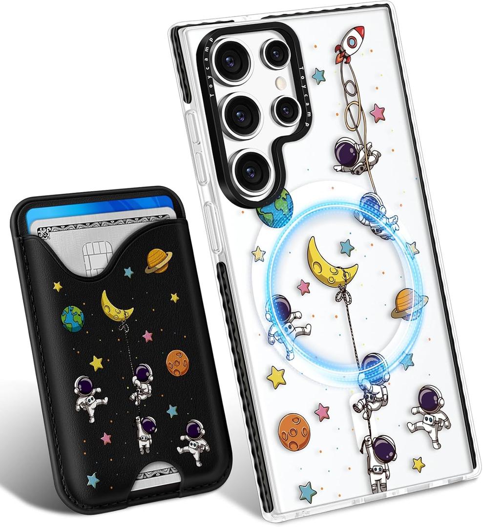 Toycamp for Samsung Galaxy S24 Ultra Case - Compatible with Magsafe Credit Card Holder Wallet Magnetic Cute Women Teen Girls Kawaii Girly Unique Man Boys Design Phone Cover ffor Galaxy S24 Ultra