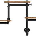 Industrial Pipe Shelving, Pipe Shelves with Wood Planks, Floating Shelves Wall Mounted, Retro Rustic Industrial Shelf for Bar Kitchen Living Room