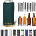 Frost Buddy Universal Buddy Can Cooler - Fits All - For Regular 12 & 16 Oz or Slim-Size Bottles - Insulated Double-Walled Stainless Steel (Emerald Elegance)