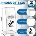 2 Packs Caution Wet Floor Signs 24 Inch Clear Acrylic Safety Warning Wet Floor Signs Windproof Safety Warning for Commercial Use Hotels High End Exhibition Halls Market Offices Pool