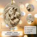 3 x Horse Ornament 2025 - Horse Gifts for Girls Women, Girl with Horse Ornament, Ceramic Farmhouse Christmas Tree Ornaments, Animal Lover Gift for Woman