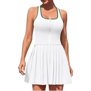 ATTRACO Women Tennis Dress with Built in Shorts and Bra Pleated Golf Dress Seamless Athletic Dress, Size XL