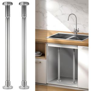 SHENLIU 2 Pcs Undermount Sink Brackets Adjustable, 19.7"-31.5" Stainless Steel Sink Support Drill-Free Installation and Repair Kit System Undermount Sinks Repair Kit for Kitchen and Bathroom