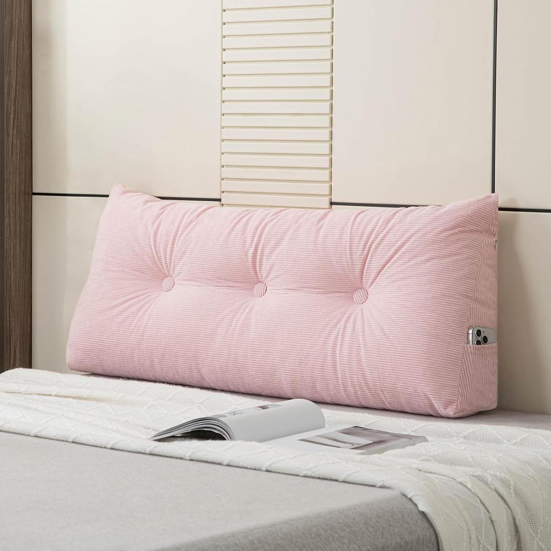 Headboard Pillow Wedge Pillow Headboard Dorm Headboard Twin XL Long Back Pillow for Bed Sitting up Sleeping Bolster Pillow for Mattress Gap Filler, Twin Size:39x16x8in
