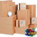 joyhalo 24 Pack Gift Boxes with Lids for Presents - Assorted Size Kraft Christmas Gift Boxes Bulk for Clothes, Shirts, Robes, Coats, Sweaters, Xmas Holiday Present Gift Wrapping