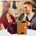 nuoku Mens Wallet, Credit Card Holder for Men, Bifold RFID Blocking Aluminum Slim Wallet for Men with Cash Strap (Brown)