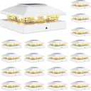VOLISUN 24 Pack White Solar Post Cap Lights Fit 4x4 Fence Deck Post