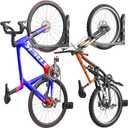 BIKEPAL No-Lift Swivel Bike Rack Wall Mount - Foldable Space Saving Design, Heavy-Duty Steel, 78lb Capacity, Fits 18-28" Wheels & 2.4" Tires, Perfect for Garage/Home (Silver, 2-Pack)