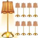 8 Pcs Cordless Table Lamp Rechargeable Touch Lamp Gold Woven
Alloy & Woven Rattan, 4.9x11.8 Inch, 1800mAh Battery, USB Cable Included, 3olor Touch Dimming, Boho Farmhouse Decor, Bedroom