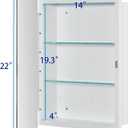 IDYLLOR Bathroom Medicine Cabinet with Beveled Edge Mirrored Door 16 x 22 inch, Recessed or Surface Mount, with Adjustable Glass Shelves