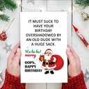 3 x Funny December Birthday Card for Him Her, Hilarious Santa Christmas Birthday Card for Family Friend Boys Girls, Humorous Xmas Holiday Bday Cards for Men Women (#7)