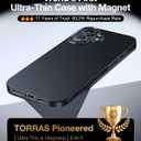 TORRAS Magnetic Slim-Fit for iPhone 16 Case 6.1 inch, Ultra-Thin 16 Phone Case Compatible with MagSafe Phone 16 Case, Light Anti-Scratch Matte Hard PC Bayer OriginFit, Black